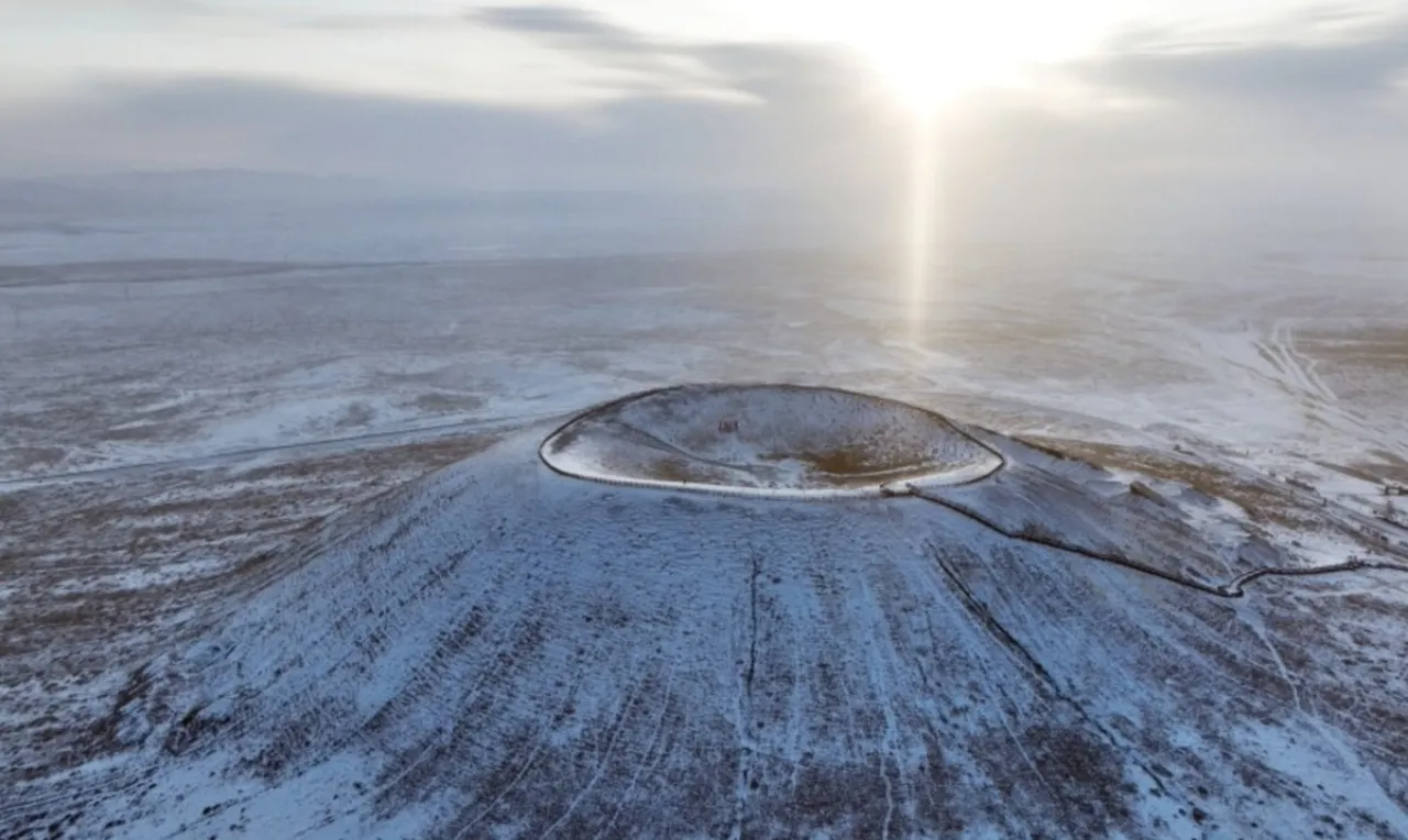Inner Mongolia's Wulan Hada Volcanic Geopark Transformed into a Winter Wonderland After First Snowfall